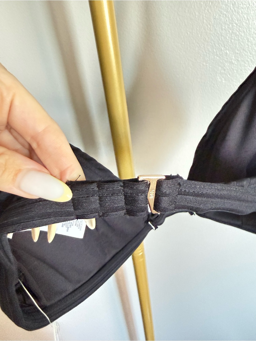 NWT Michael Kors Ribbed Triangle Bikini Top – Black, Size M - Picture 4 of 4